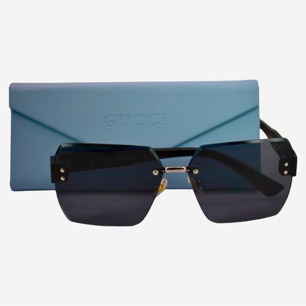 Gucci Women’s Oversized Sunglasses | Gray Lens | Silver & Black | 62-14-145 |New